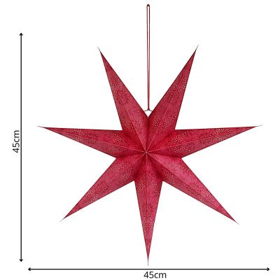 6. Dekorativer Papierstern 45 cm Rot