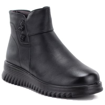 5. Bequeme Damen-Ankle-Boots mit Keilabsatz, schwarz, Potocki PT16396