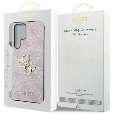 8. Guess 4G Big Metal Logo Hülle für Samsung Galaxy S24 Ultra - Pink