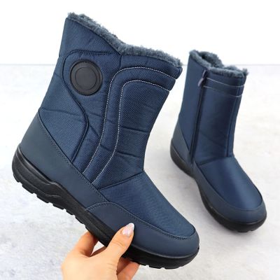 4. Damen-Flachstiefel mit Isolierung, marineblau, Potocki SU33310
