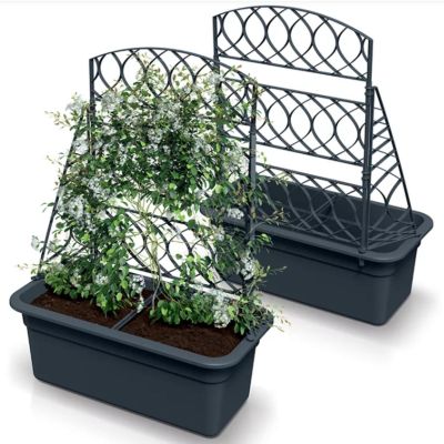 8. BLOMA ANTHRAZIT-BLUMENTOPF MIT PERGOLA