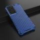14. Gepanzerte Hülle mit Wabenstruktur und Gelrahmen für Samsung Galaxy S22 Ultra blau