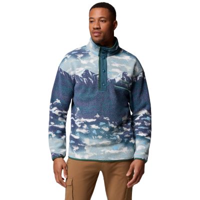 Columbia Helvetia II Fleece mit halbem Druckknopf, bedruckt, 2098461461, Blau, L