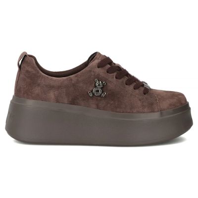 3. Damen-Plateauschuhe aus braunem Leder, Modell Filippo 6246