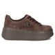 3. Damen-Plateauschuhe aus braunem Leder, Modell Filippo 6246