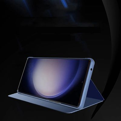 2. Harte Klapphülle für Samsung Galaxy S23 FE Clear View Case – Schwarz