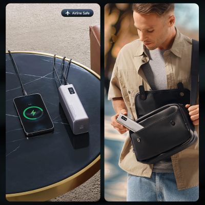 6. Powerbank Cuktech CUKP200XGLGR 100W 20000mAh 2 x USB-C 1 x USB-A - grau