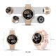 12. VELTORI VT310-1 Damen-Smartwatch, Goldarmband + rosa Silikonarmband