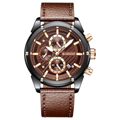 12. Giewont Herrenuhr Chronograph Saphir Schwarz Braun GW8810-A3