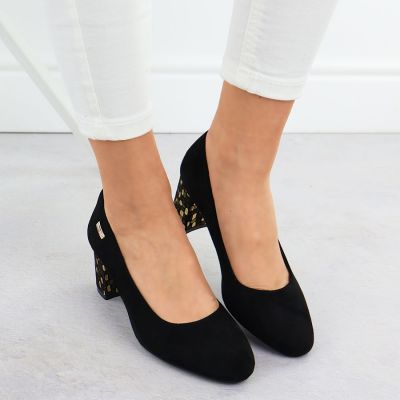 18. Sergio Leone W SK314D Wildleder Pumps mit Absatz Schwarz