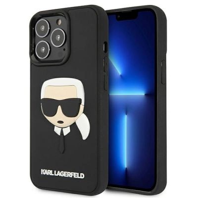 Karl Lagerfeld 3D Rubber Karl's Head Case für iPhone 13 Pro / iPhone 13 - Schwarz