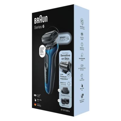 3. Braun Series 6 61-B1500s Folienrasierer-Trimmer Blau