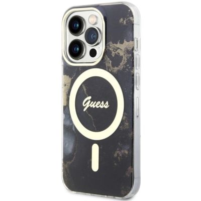 2. Guess GUHMP14LHTMRSK iPhone 14 Pro 6.1" schwarz/schwarz Hardcase Golden Marble MagSafe