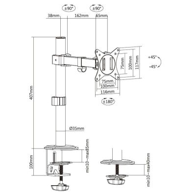 8. Equip 650156 Monitorhalterung/Ständer 81,3 cm (32") Schreibtisch Schwarz