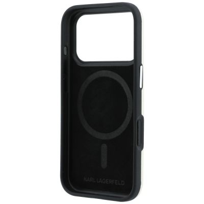 8. Karl Lagerfeld Smooth Ikonik Sketch MagSafe Hülle für iPhone 18 Pro / 17 Pro – Beige