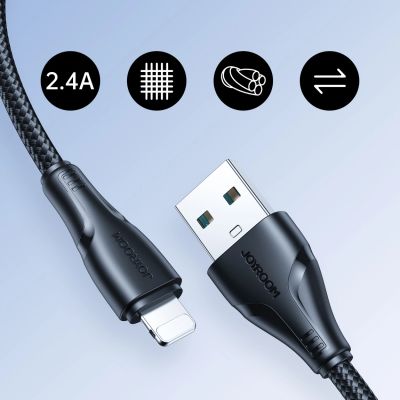 9. Joyroom Surpass Series A11 USB-A / Lightning 2,4A-Kabel 1,2 m – Schwarz