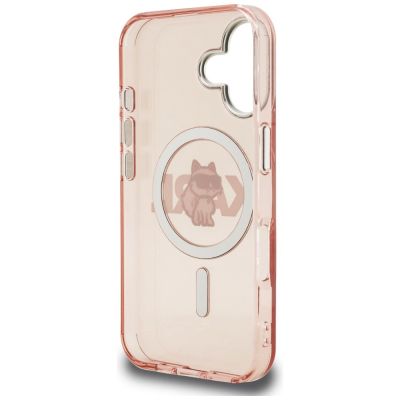 7. Karl Lagerfeld IML Choupette Sketch Logo MagSafe iPhone 16 Hülle - Pink