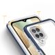 4. Klare 3in1 Hülle für Samsung Galaxy A22 4G Frame Gel Cover Blau