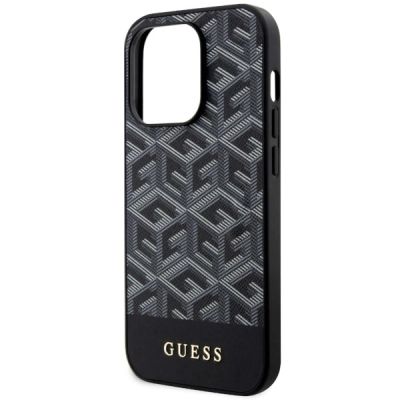 6. Guess GUHMP14LHGCFSEK iPhone 14 Pro 6,1" schwarz/schwarzes Hardcase GCube Stripes MagSafe