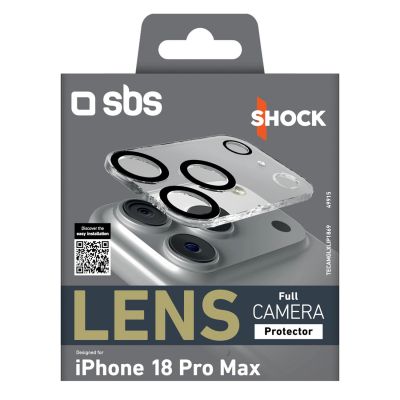2. SBS Vollkamera-Linsenschutz aus gehärtetem Glas für iPhone 18 Pro Max