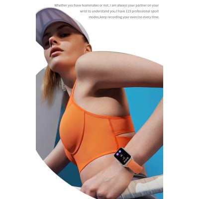 10. Damen-Smartwatch RUBICON RNCF06 Titan/Orange SMARUB221