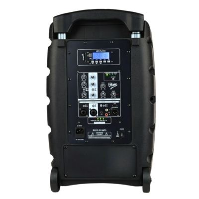 5. V-TONE BQ12 GO MP3 – Aktivlautsprecher, wiederaufladbar, schwarz, Bluetooth, TWS, USB, SD, DSP, AUX, Infrarot-Fernbedienung, 2 drahtlose Mikrofone, ausziehbarer Griff, Transportrollen