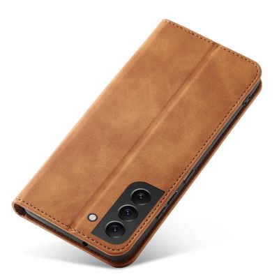 5. Magnet Fancy Case für Samsung Galaxy S23+ Flip Cover Wallet Stand Braun
