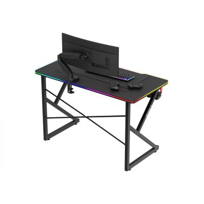 4. Huzaro Hero 1.7 RGB Schwarzer Gaming-Schreibtisch