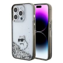 Karl Lagerfeld Liquid Glitter Choupette Hülle für iPhone 15 Pro Max – transparent