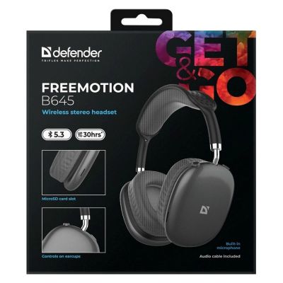 6. Defender Bluetooth Freemotion Over-Ear-Kopfhörer B645 Schwarz 63645