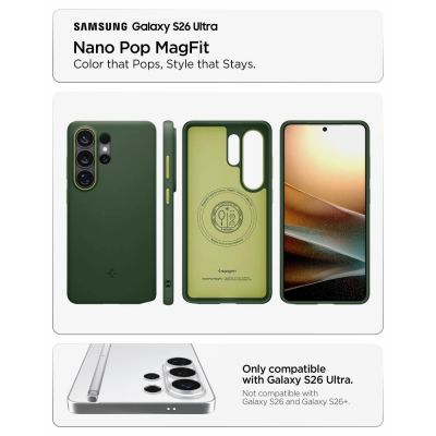 8. Spigen Nano Pop Mag MagSafe Hülle für Samsung Galaxy S26 Ultra – Grün