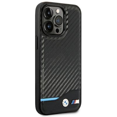 4. Hülle BMW BMHCP14L22NBCK iPhone 14 Pro 6.1 "schwarz / schwarzes Leder Carbon