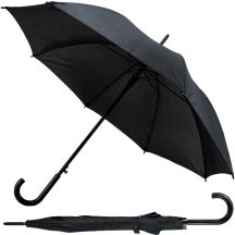 Langer halbautomatischer Regenschirm mit gebogenem Griff, schwarz, SEMI LINE