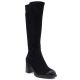 Damenstiefel aus schwarzem Velourslederimitat mit Absatz Potocki SZ12849