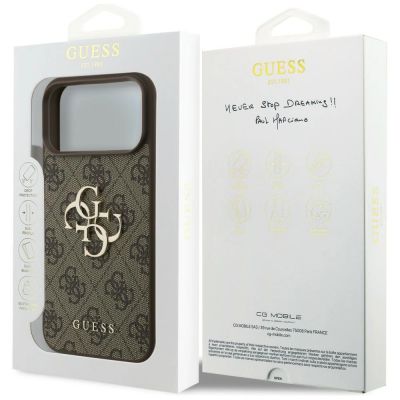 8. Guess 4G Big Logo Hülle für iPhone 17 Pro Max / 18 Pro Max – Braun