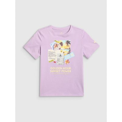 5. Mädchen-T-Shirt mit Aufdruck, regulär, Größe 4F 4FJRAW26TTSHF4326-052S