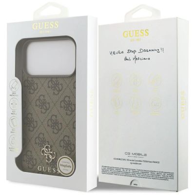 8. Guess 4G Small Classic Logo MagSafe Hülle für iPhone 17 Pro Max – Braun