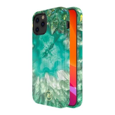 2. Kingxbar Agate Series elegante Hülle bedruckt mit Achat iPhone 12 mini grün