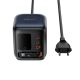 2. Acefast Z10 GaN 100W 3xUSB Desktop-Ladegerät mit einziehbarem USB-C-Kabel und TFT-Display – Schwarz