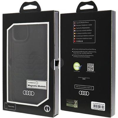 7. Audi Kunstlederhülle mit MagSafe für iPhone 15 Plus / 14 Plus – Schwarz