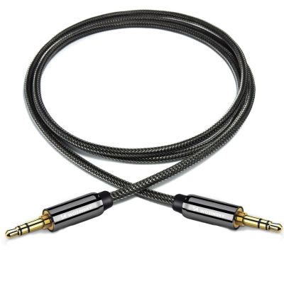 4. Wozinsky Universal Miniklinkenkabel 2x AUX Kabel 1,5 m schwarz