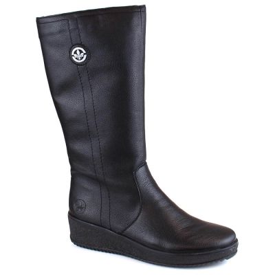 39. Rieker W RKR237B Wasserdichte Lederstiefel mit Lammwolle gefüttert