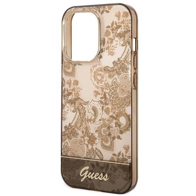 6. Guess GUHCP14XHGPLHC iPhone 14 Pro Max 6,7" ockerfarbene Hardcase-Porzellankollektion