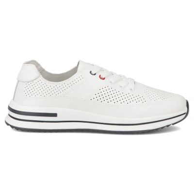 2. Damen-Lederschuhe mit Lochmuster, weiß, Filippo DP7608/26 WH