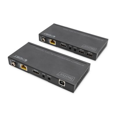 7. HDBaseT KVM-Extender-Kit, 150 m, 4K/60 Hz, USB 2.0, PoC, IR, Schwarz