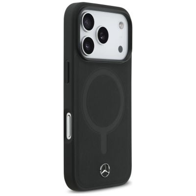 4. Mercedes Plain MagSafe Case aus glattem Leder für iPhone 17 Pro – Schwarz