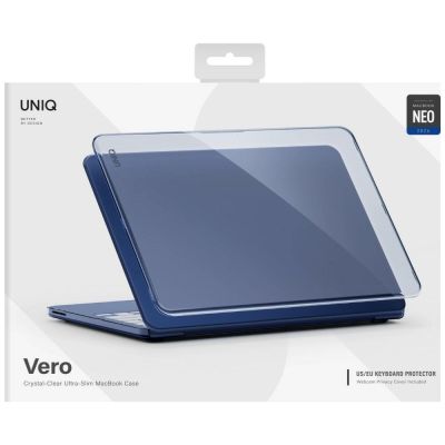 3. Uniq Vero Hülle für MacBook Neo – Halbtransparentes Marineblau