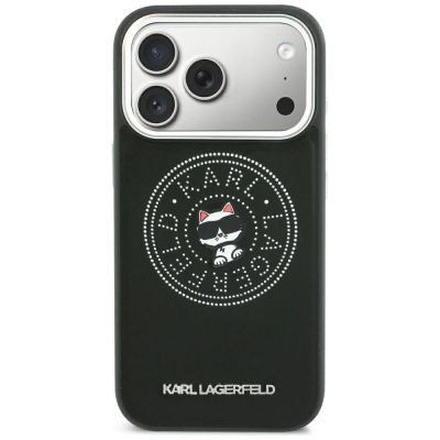 3. Karl Lagerfeld Point & Choupette Sketch MagSafe Hülle für iPhone 18 Pro / 17 Pro - Schwarz