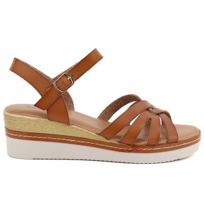 68. Beige, geschlossene Sandalen mit Lochmuster von Sabatina für Damen