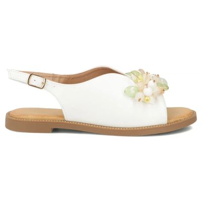 2. Damensandalen mit Perlen, weiß, Filippo DS7900